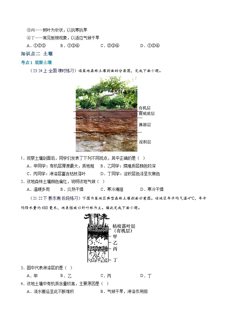 【学考复习】2024年高中地理学业水平考试（新教材专用）专题05 植被与土壤模拟卷（原卷版）第3页