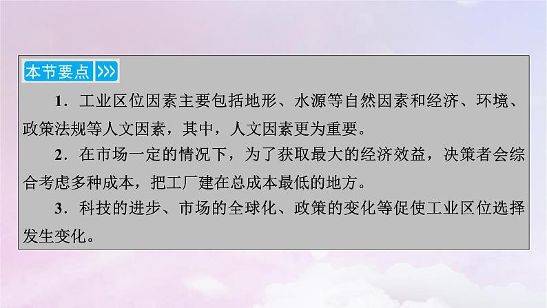 新教材适用2023_2024学年高中地理第3章产业区位因素第2节工业区位因素及其变化课件新人教版必修第二册06