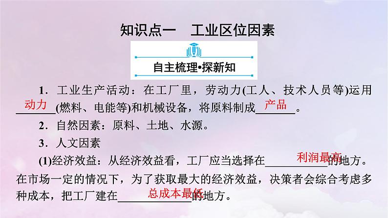 新教材适用2023_2024学年高中地理第3章产业区位因素第2节工业区位因素及其变化课件新人教版必修第二册08