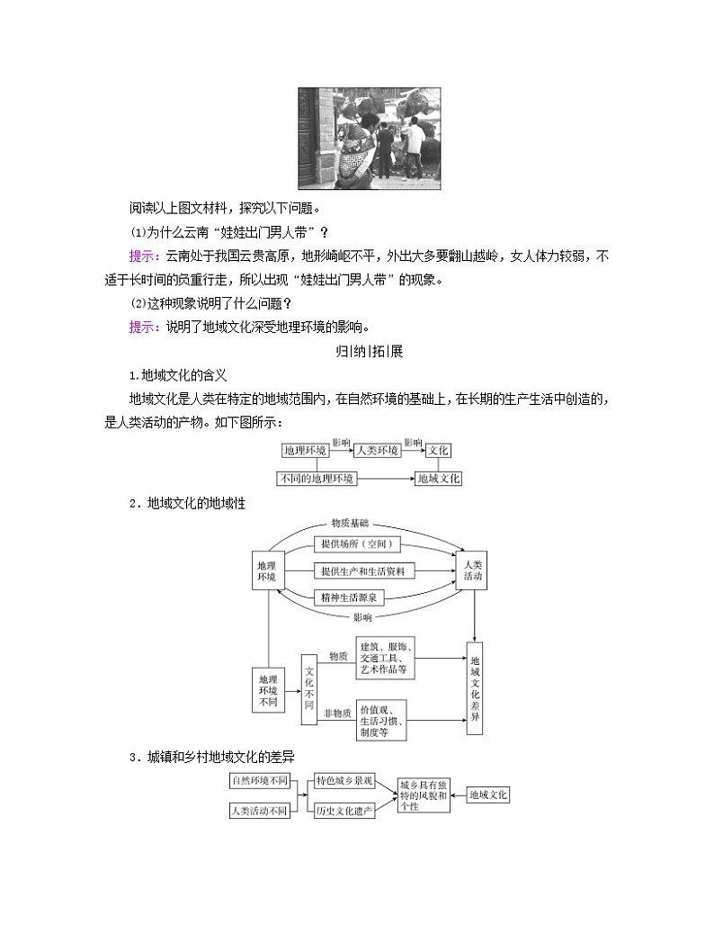 新教材适用2023_2024学年高中地理第二章乡村与城镇第三节地域文化与城乡景观学案新人教版必修第二册02