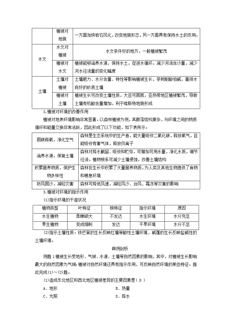 新教材适用2023_2024学年高中地理第五章植被与土壤第一节植被学案新人教版必修第一册03