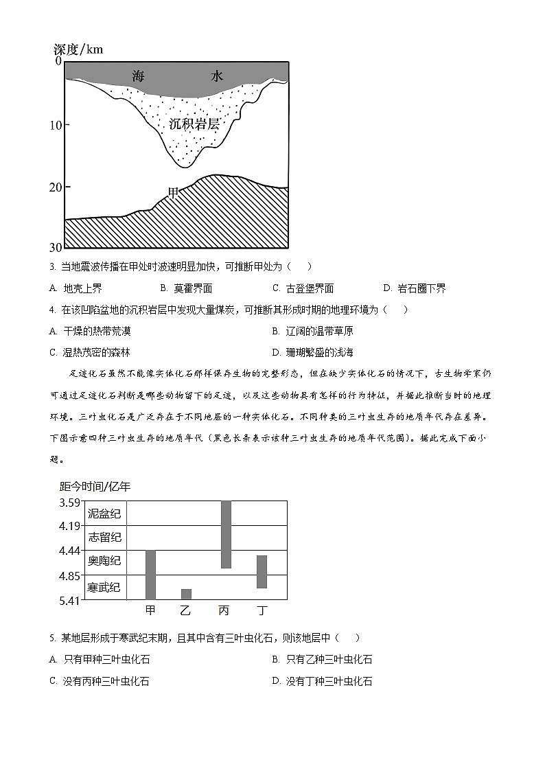 福建省厦门双十中学2023~2024学年高一上学期期中地理试题（含答案）02
