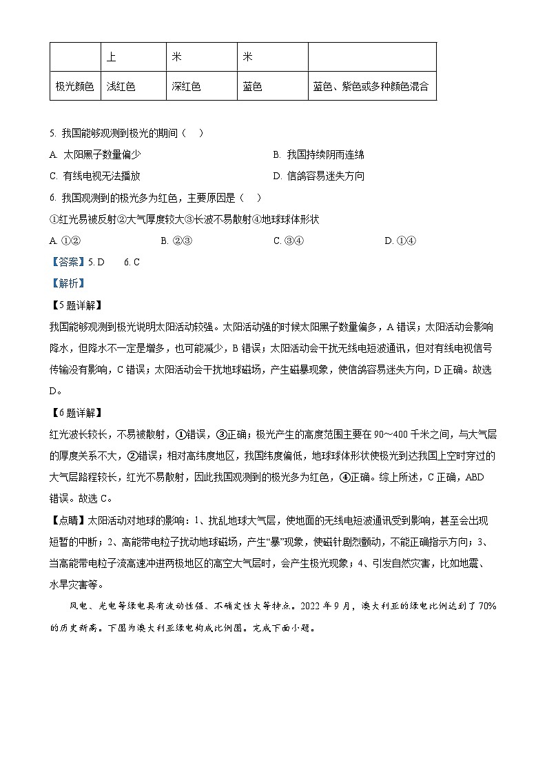 2024嘉兴高三上学期一模地理试题含解析03