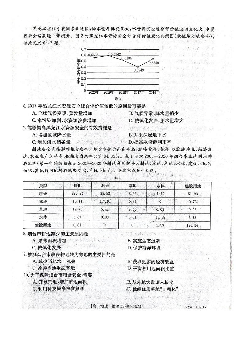 2024邢台五岳联盟高二上学期12月月考试题地理图片版含答案02