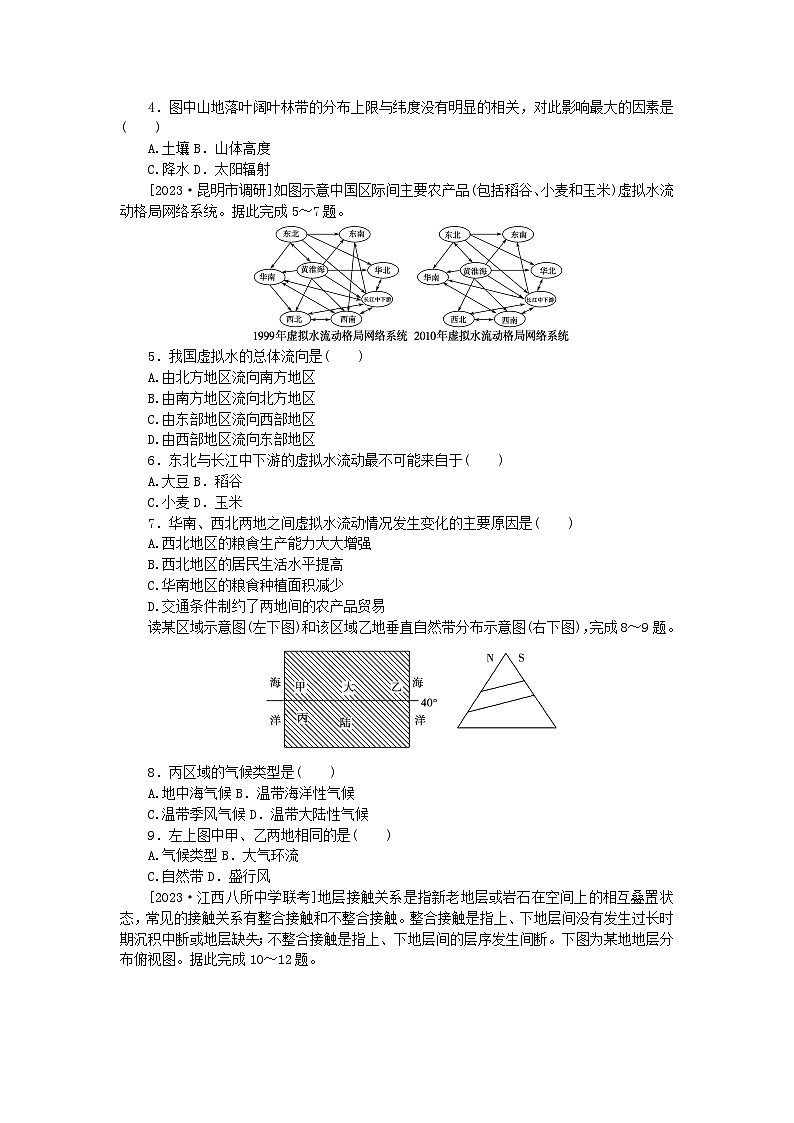 新教材2024高考地理二轮专题复习第三部分考前抢分专练专项增分二7类选择题技法专项训练技法3优穴第2页