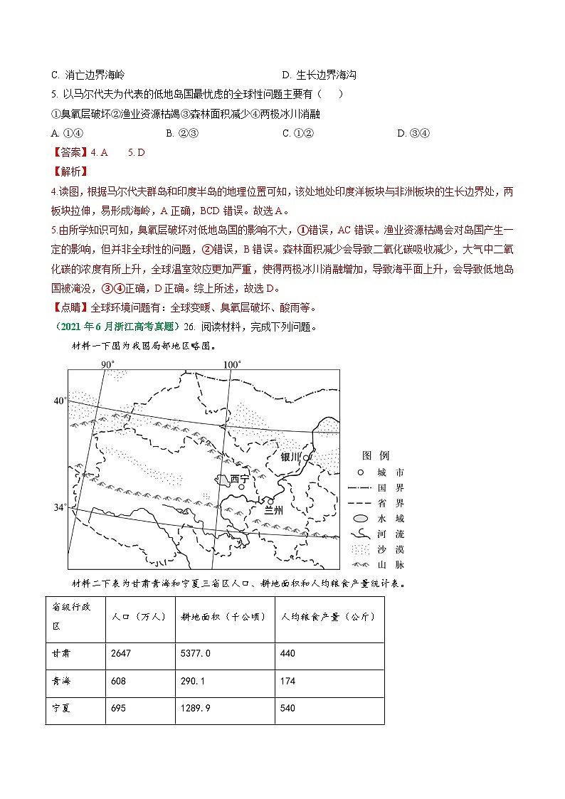 专题12 人地关系与可持续发展-备战2024年地理高考之五年真题汇编（浙江专用）03