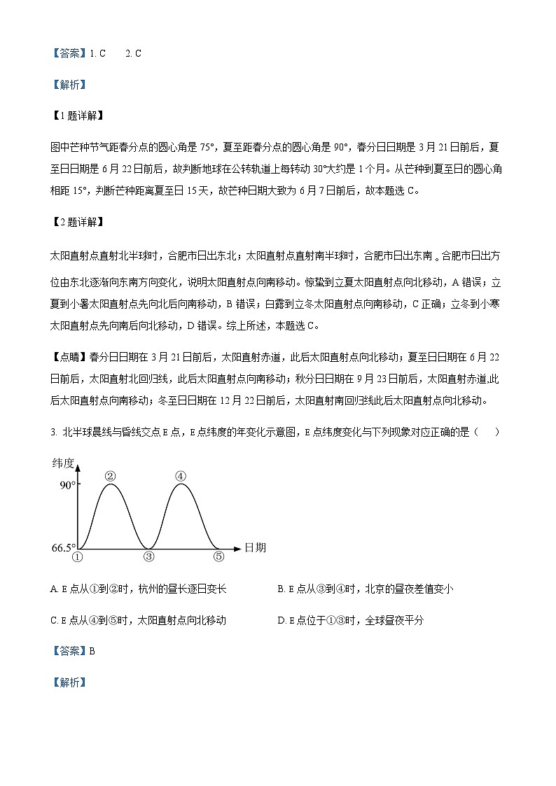 2023-2024学年陕西省蓝田县玉山中学联考高二上学期12月月考地理试题含解析02