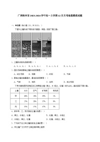 广西钦州市2023-2024学年高一上学期12月月考地理模拟试题（含答案）