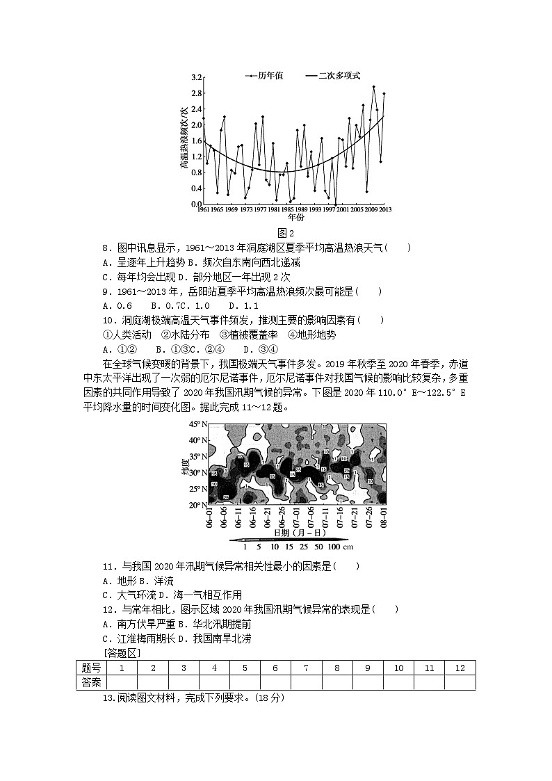 统考版2024届高考地理二轮专项分层特训卷第二篇常考热点增分专练热点06极端天气与全球气候变化（附解析）03