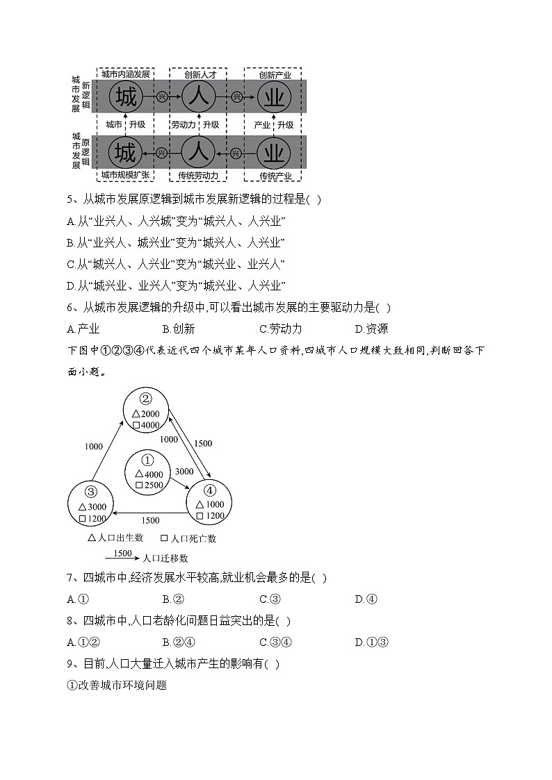 四川省仁寿第一中学南校区2022-2023学年高一下学期3月月考地理试卷(含答案)02