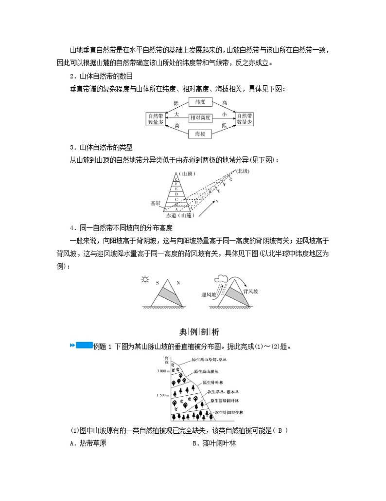 新教材适用2023_2024学年高中地理第5章自然环境的整体性与差异性第2节自然环境的地域差异性第2课时垂直地域分异规律地方性分异规律学案新人教版选择性必修103