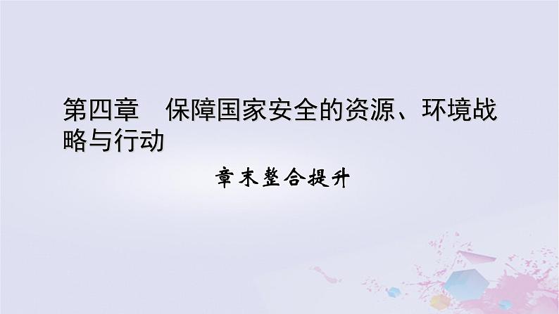 新教材适用2023_2024学年高中地理第4章保障国家安全的资源环境战略与行动章末整合提升课件新人教版选择性必修301