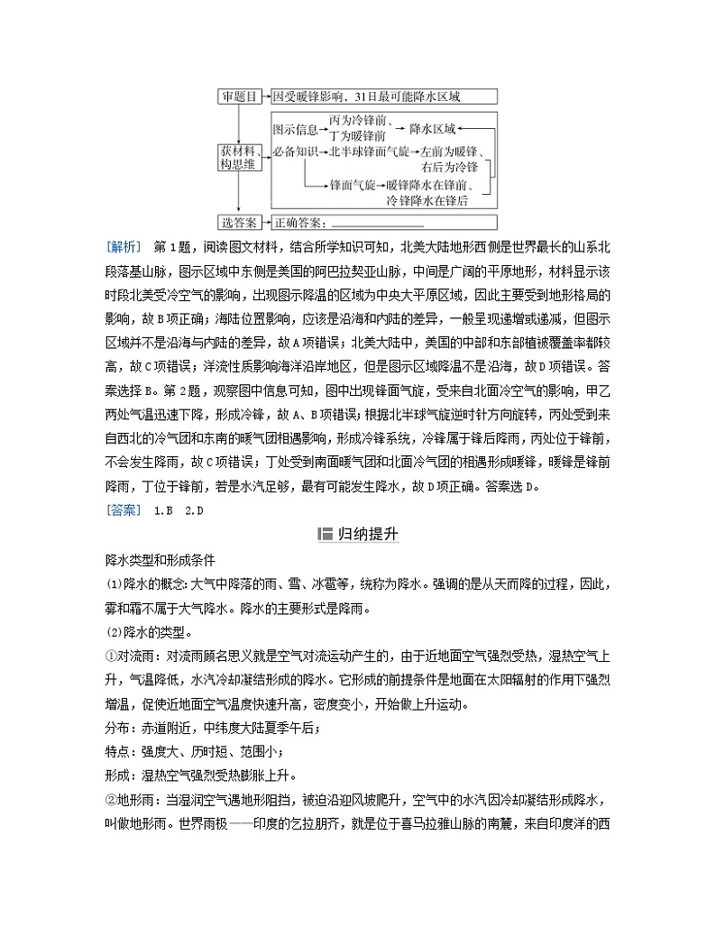 2024届高考地理二轮专题复习与测试第一部分专题二大气运动规律考点3常见的天气系统（附解析）02