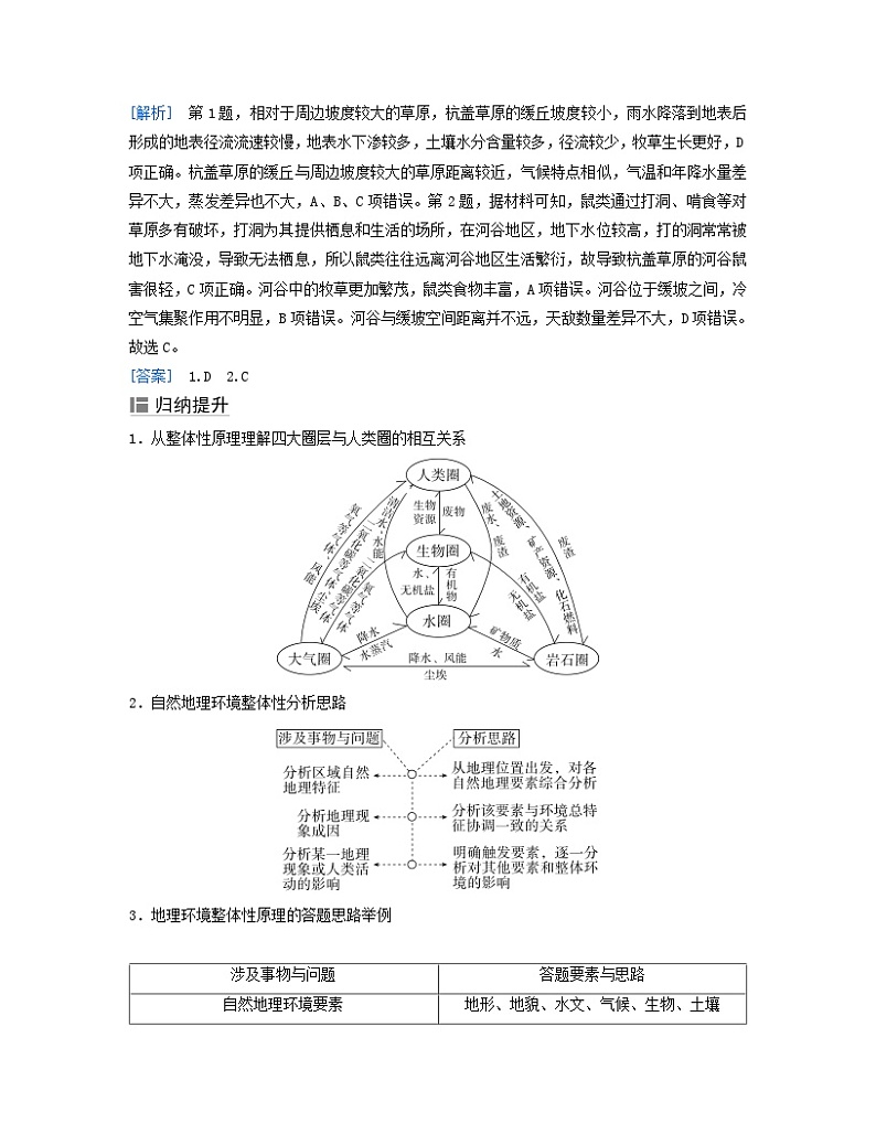 2024届高考地理二轮专题复习与测试第一部分专题五自然环境的整体性和差异性考点2自然环境的整体性（附解析）第2页