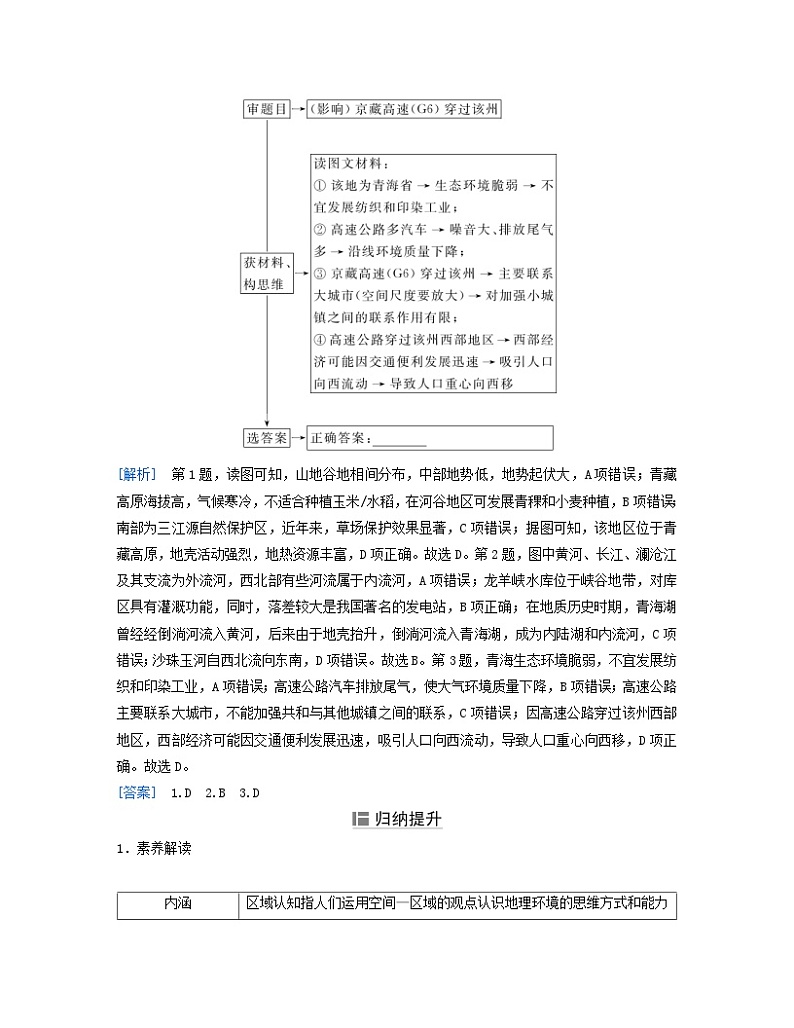 2024届高考地理二轮专题复习与测试第三部分专题二地理学科核心素养素养二区域认知（附解析）03