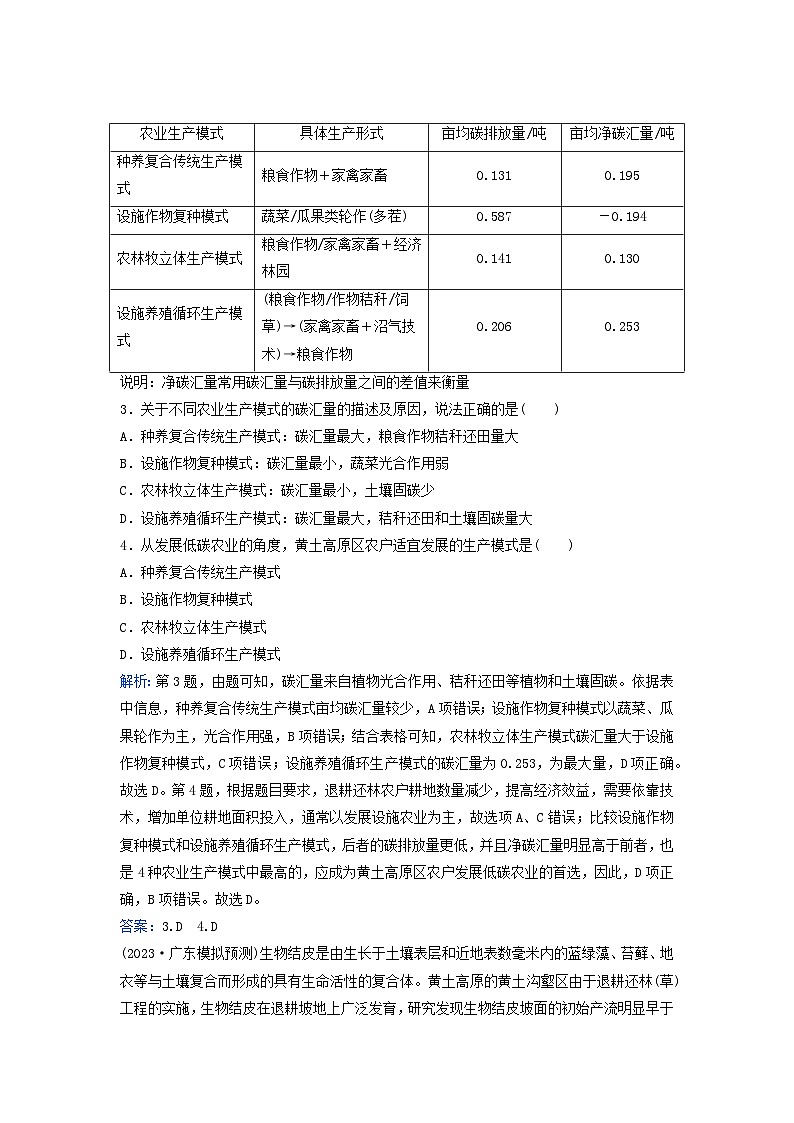 2024届高考地理二轮专题复习与测试专题强化练九环境问题与区域可持续发展（附解析）02