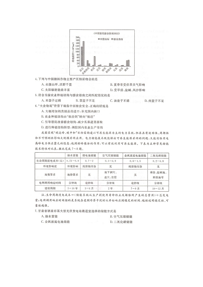湖南省多校2024届高三12月联考（三湘名校第二次联考）地理试题图片版第2页