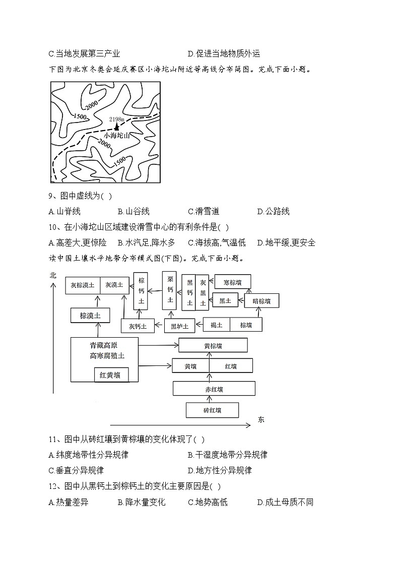 浙江省绍兴市上虞区2022-2023学年高二上学期期末教学质量调测地理试卷(含答案)第3页