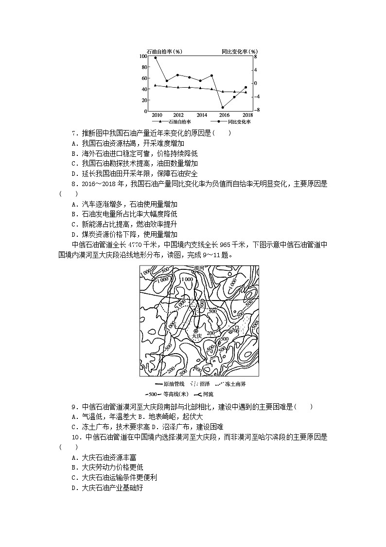 新教材2023版高中地理课后作业提升2石油与国家安全鲁教版选择性必修303