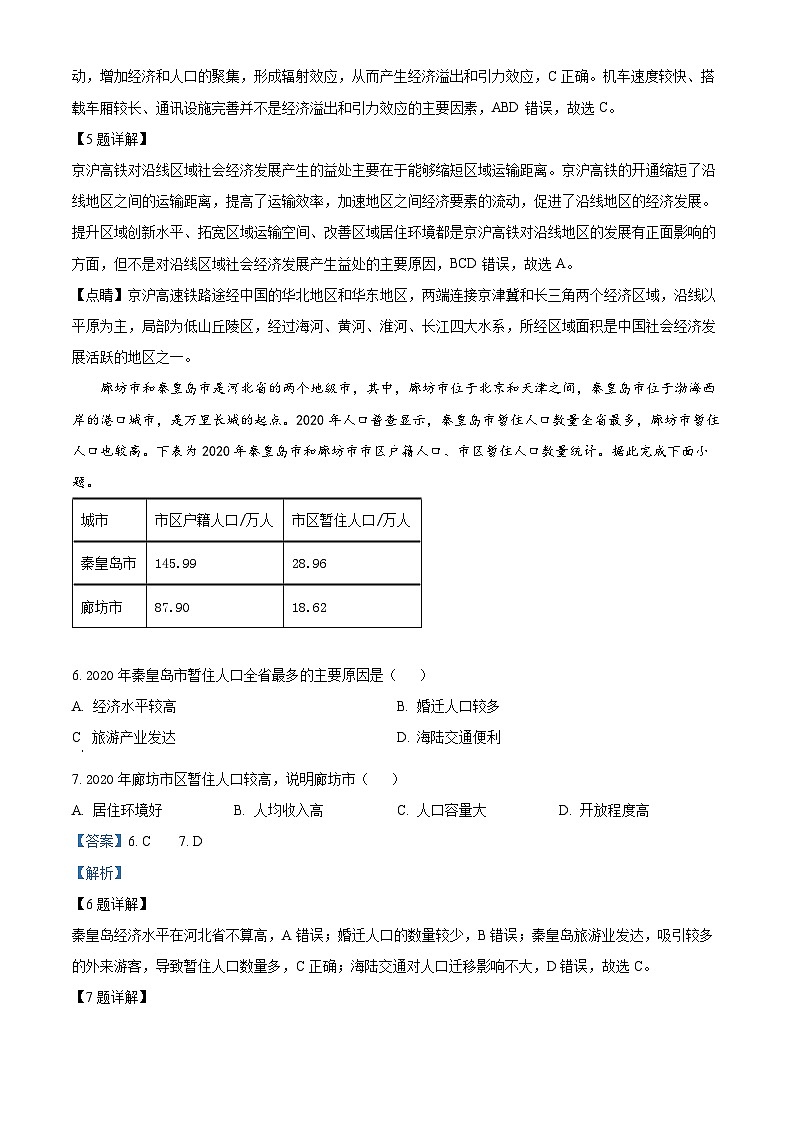 2023年重庆市普通高中学业水平选择性考试冲剌卷(四)地理试题  Word版含解析03