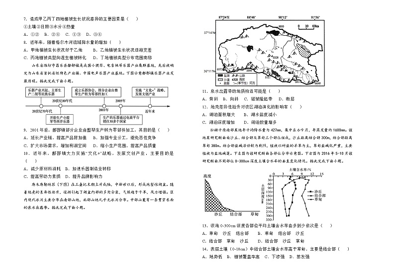 2022届高三一模检验卷地理A卷（学生版）第2页