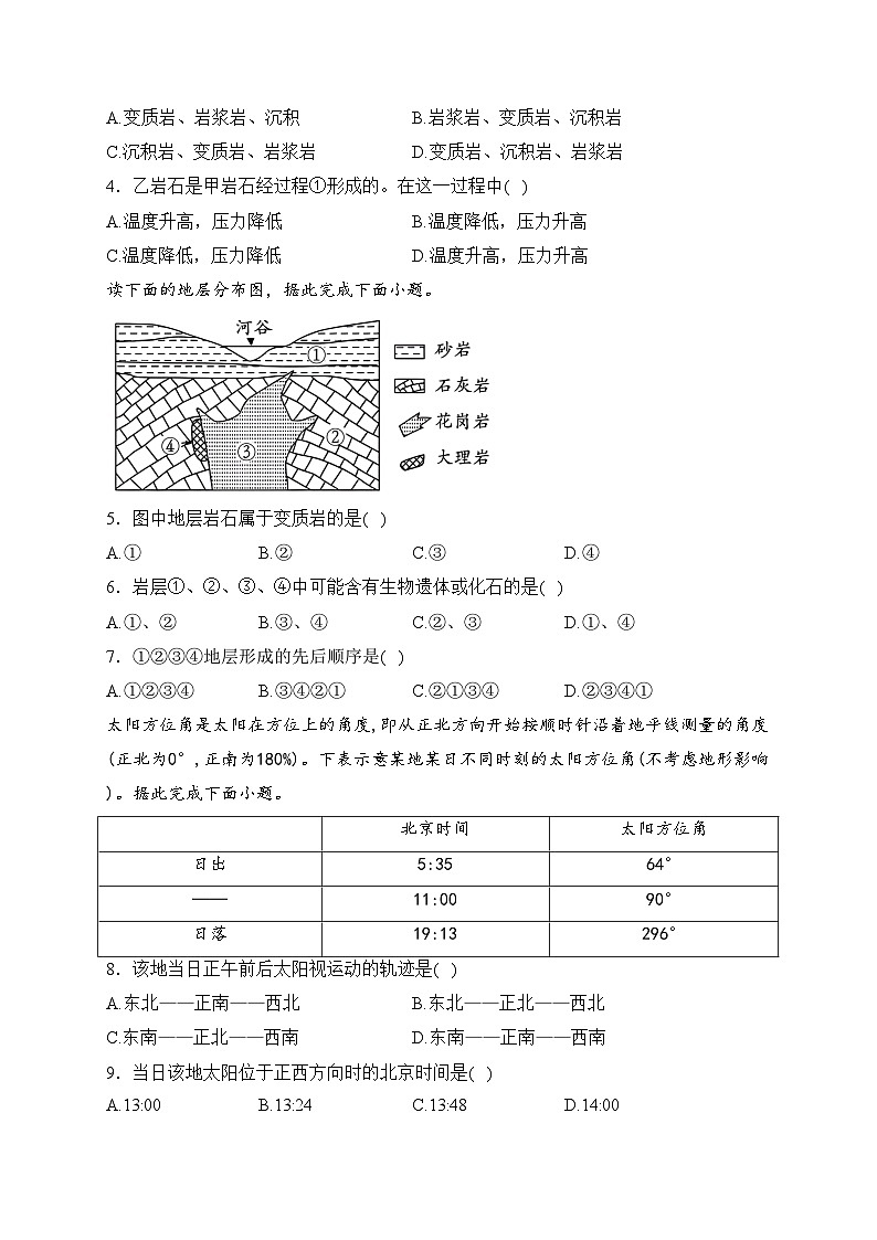 河北省献县实验中学2023-2024学年高二上学期10月月考地理试卷(含答案)02