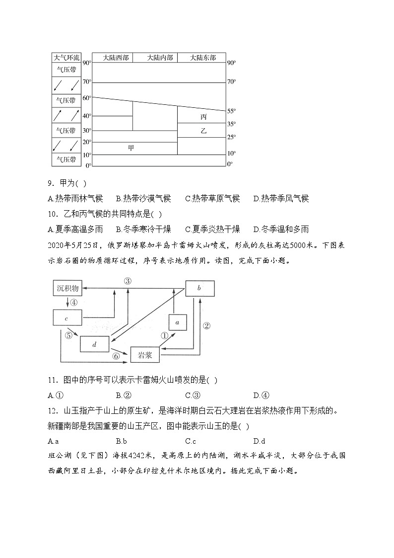 内蒙古科尔沁左翼中旗实验高级中学2023-2024学年高二上学期期末地理试卷(含答案)第3页