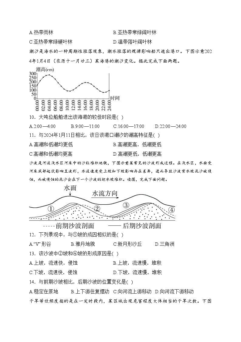 吉林省普通高中2023-2024学年高一上学期1月期末考试地理试卷(含答案)03