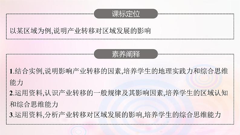 新教材适用2023_2024学年高中地理第三章区域合作第一节产业转移对区域发展的影响课件湘教版选择性必修203