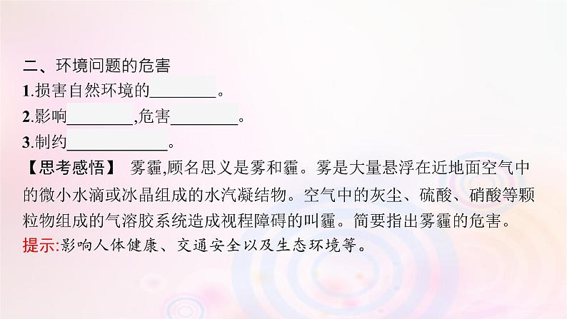 新教材适用2023_2024学年高中地理第1章自然环境与人类社会第3节环境问题及其危害课件新人教版选择性必修308