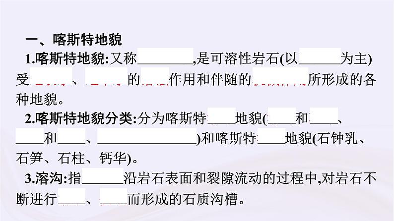 新教材适用2023_2024学年高中地理第2章地球表面形态第3节喀斯特海岸和冰川地貌课件湘教版必修第一册07