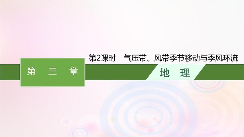 新教材适用2023_2024学年高中地理第3章大气的运动第1节气压带风带的形成与移动第2课时气压带风带季节移动与季风环流课件湘教版选择性必修101