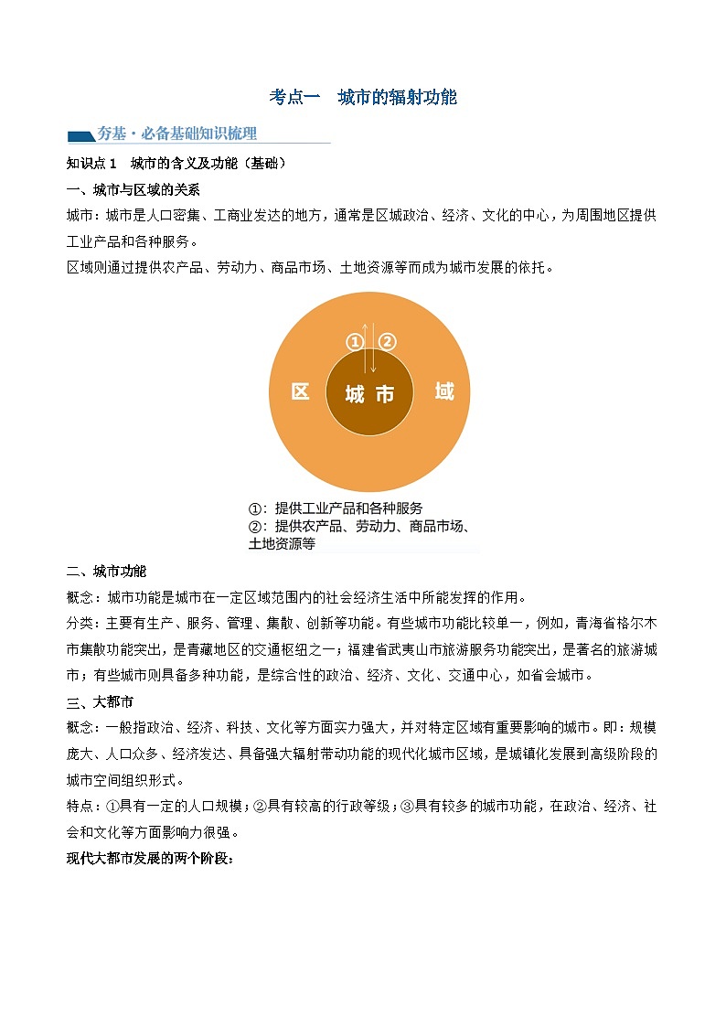 第34讲 城市、产业与区域发展（讲义）-备战2024年高考地理一轮复习精品课件+讲义+练习（新教材新高考）02