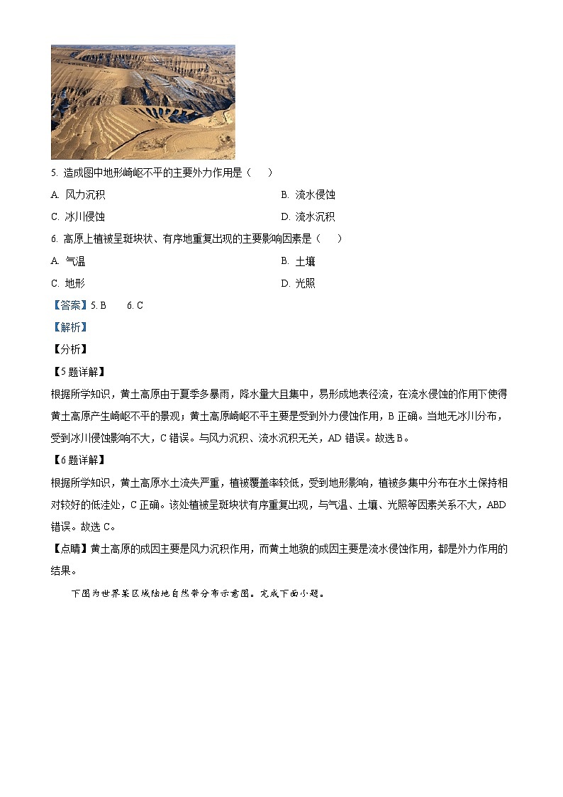 重庆市第十八中学2023-2024学年高三上学期第一次月考地理试题（Word版附解析）第3页