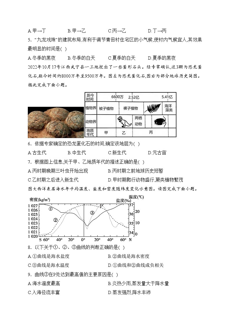 济宁市实验中学2022-2023学年高一下学期3月月考地理试卷(含答案)第2页