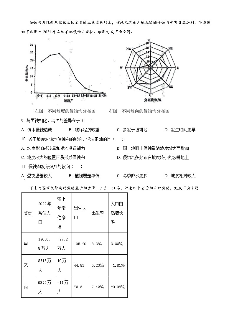 江苏省泰州市兴化市2023-2024学年高三上学期期末适应性地理试题（Word版附解析）03