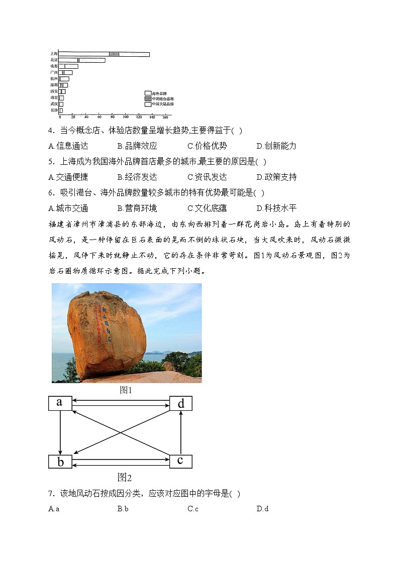 重庆市名校2024届高三上学期12月月考地理试卷(含答案)02