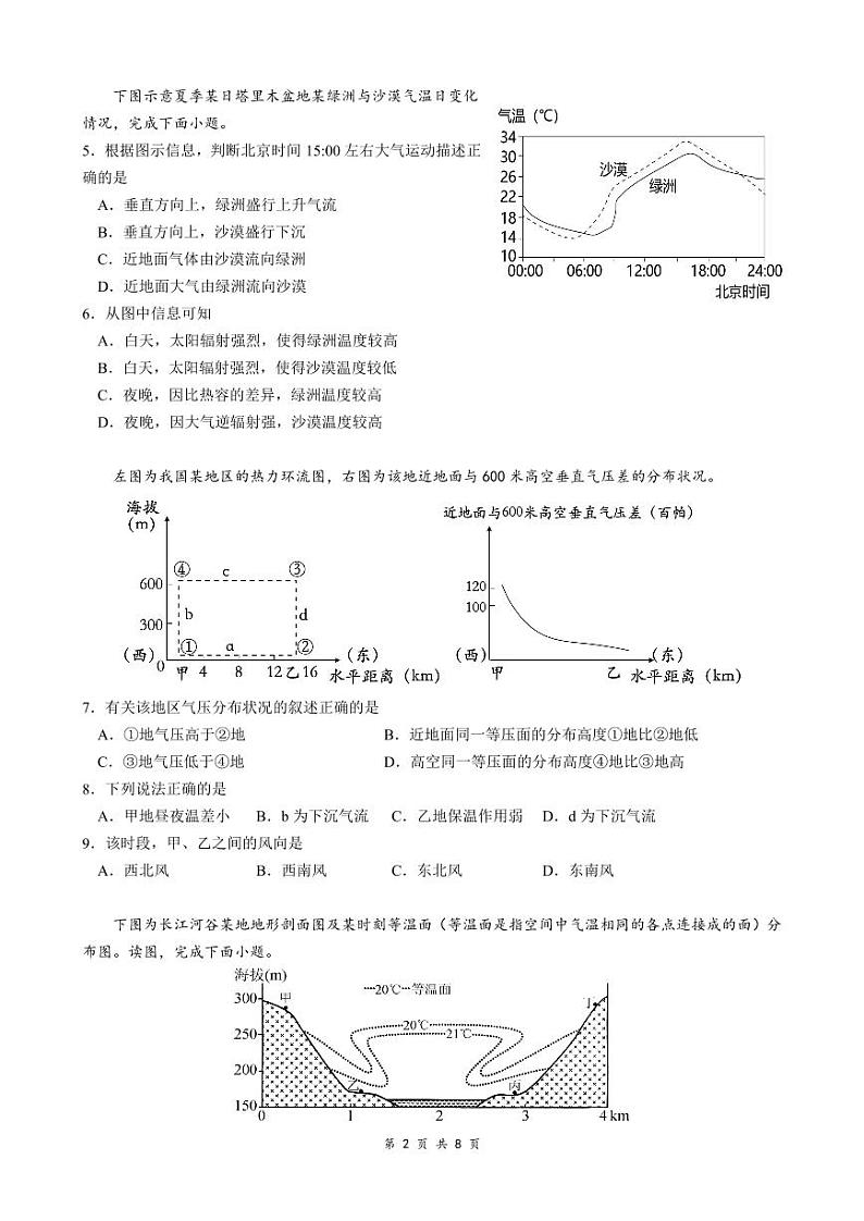 27， 重庆市第一中学校2023-2024学年高二上学期期末考试地理试卷02
