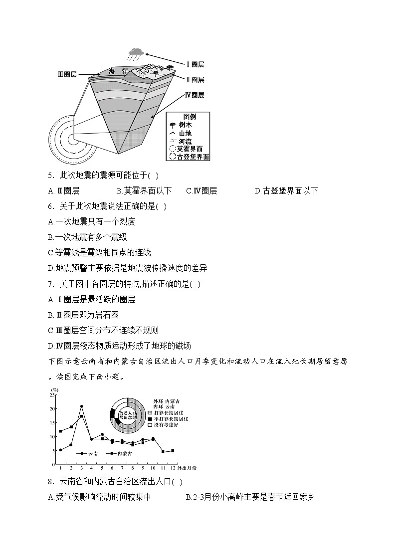 四川省泸县第四中学2022-2023学年高一下学期5月期中考试地理试卷(含答案)02