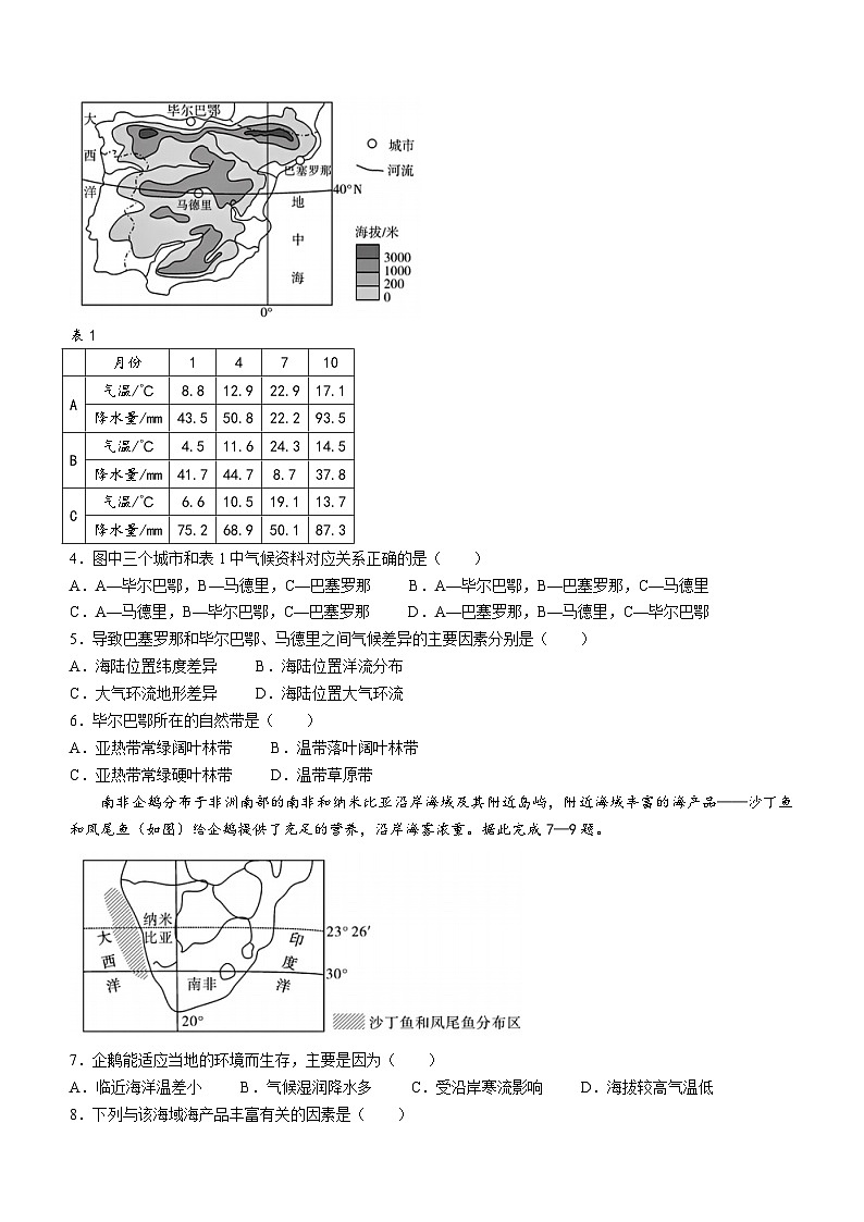 湖北省荆州市八县市2023-2024学年高二上学期1月期末考试地理试题（Word版附解析）02