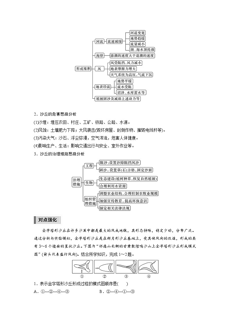 新高考版高考地理二轮复习（新高考版） 第1部分 专题突破 专题4 微专题7　沙丘02