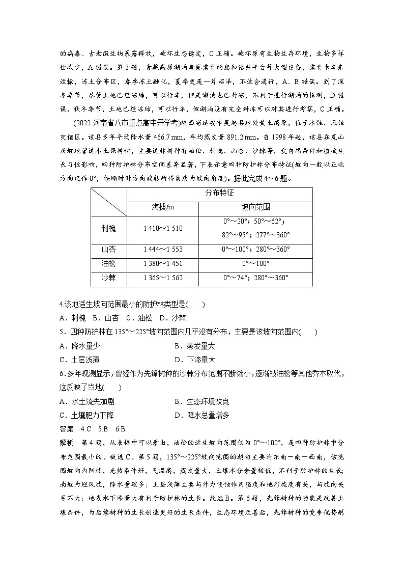 新高考版高考地理二轮复习（新高考版） 第1部分 专题突破 专题5 综合提升练502