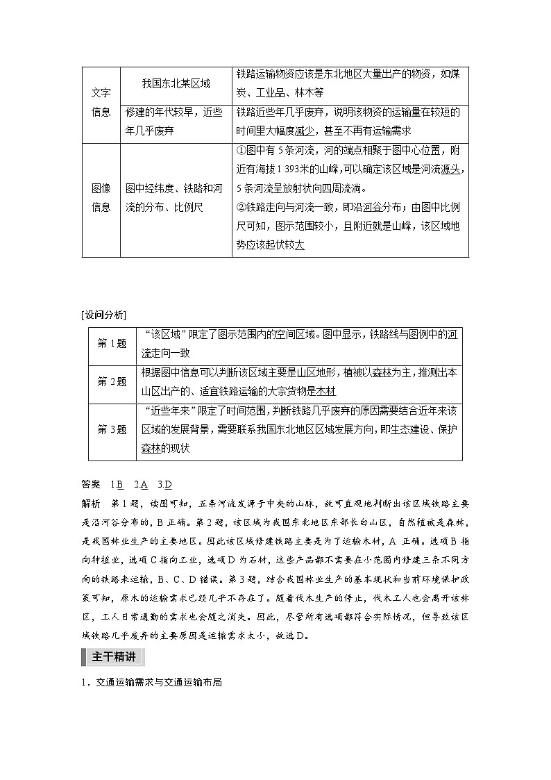 新高考版高考地理二轮复习（新高考版） 第1部分 专题突破 专题9 考点1　区域发展对交通运输布局的影响03