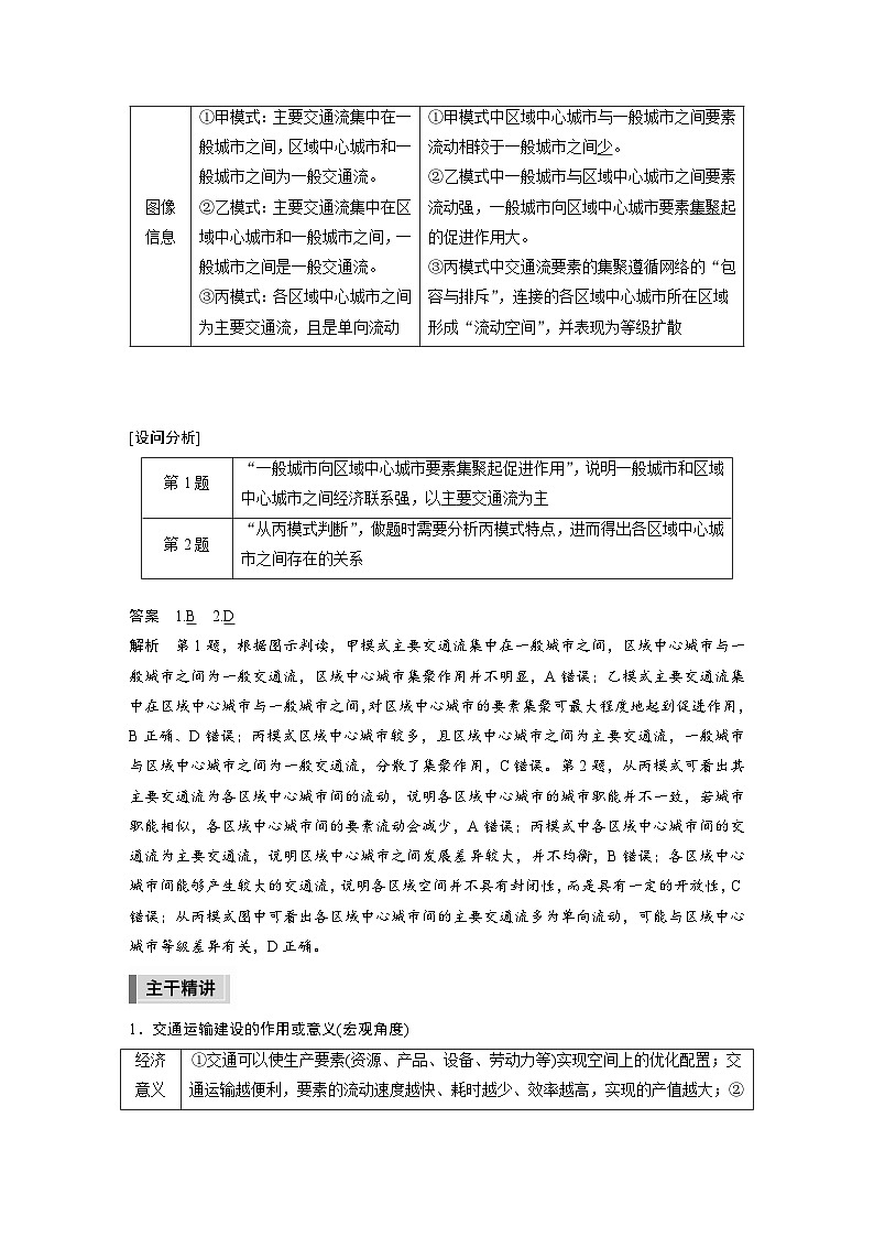 新高考版高考地理二轮复习（新高考版） 第1部分 专题突破 专题9 考点2　交通运输布局对区域发展的影响02
