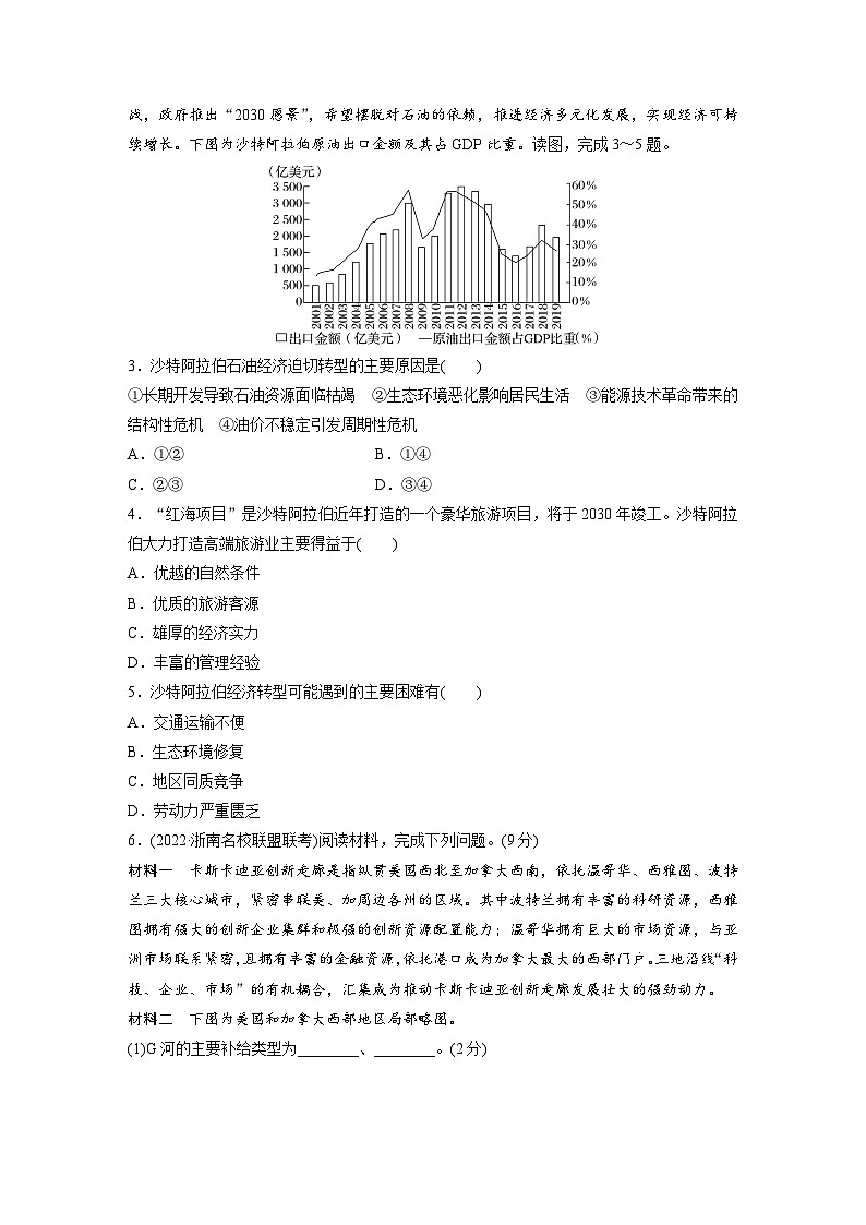 新高考版高考地理二轮复习（新高考版） 第1部分 专题突破 专题11 综合提升练1102