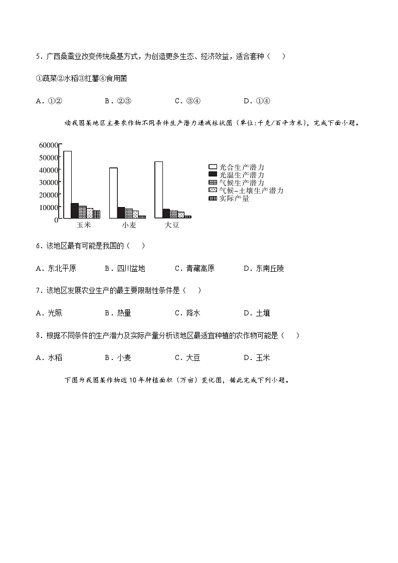 人教版（2019）高中地理必修2  3.1 农业区位因素及其变化 基础练（含解析）02