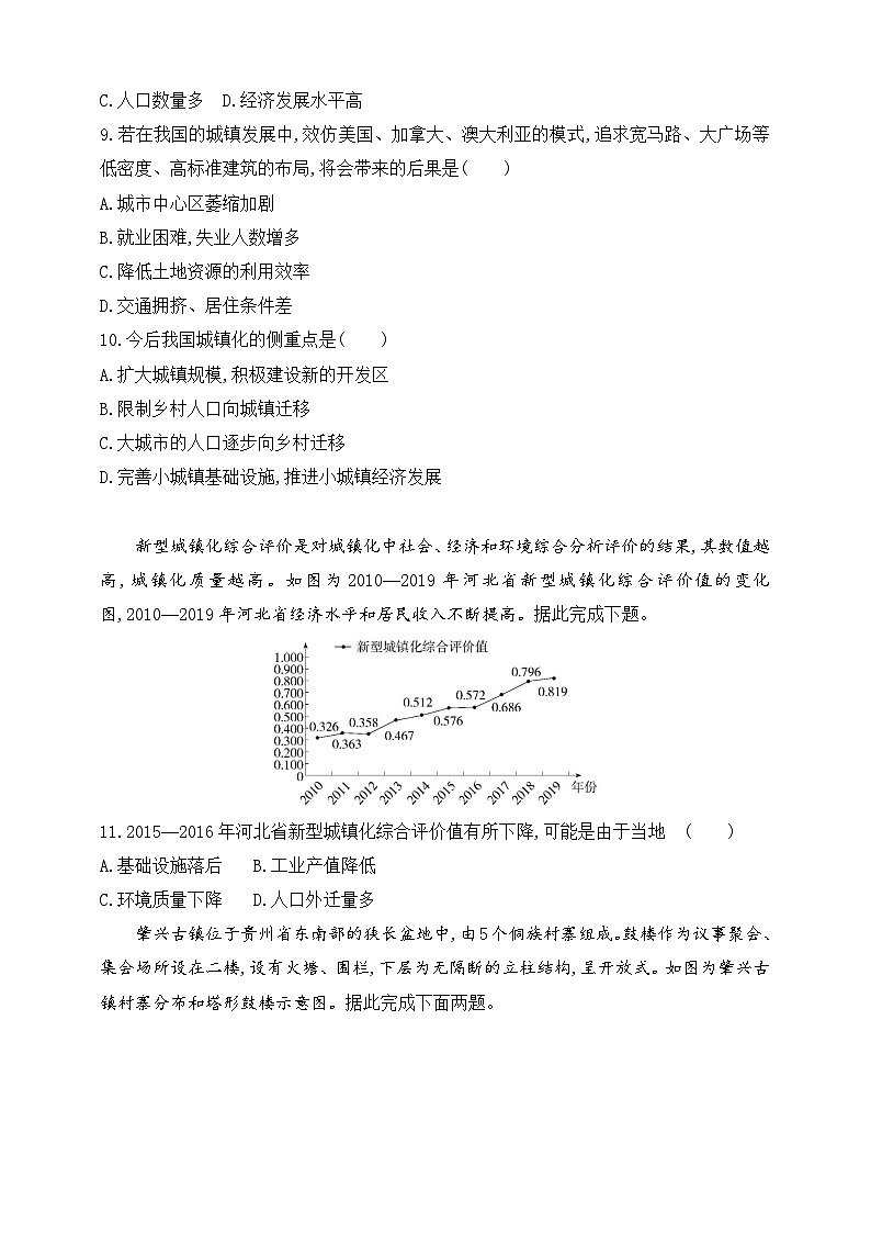 2024人教版高中地理必修第二册同步练习题--第二章　乡村和城镇（含解析）03
