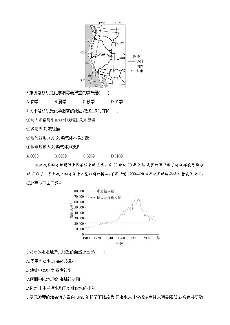 2024人教版高中地理选择性必修3同步练习题--第三章　环境安全与国家安全（含解析）第2页
