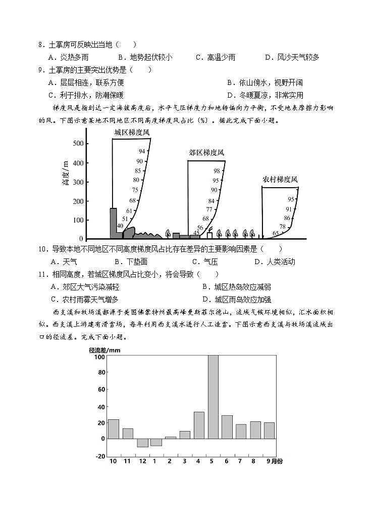 2024汕头金山中学高二上学期期末考试地理含答案、答题卡03