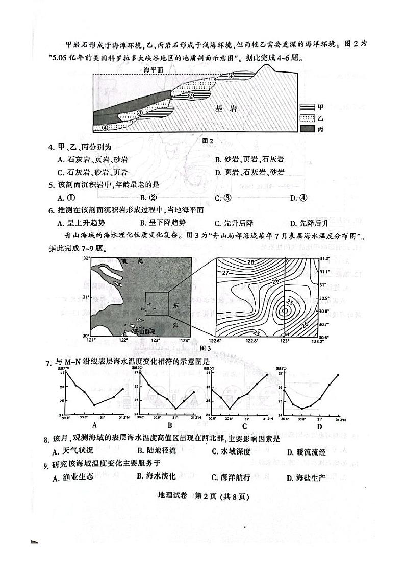 江苏省南通等六市2024届高三第一次模拟考试地理试卷及答案02